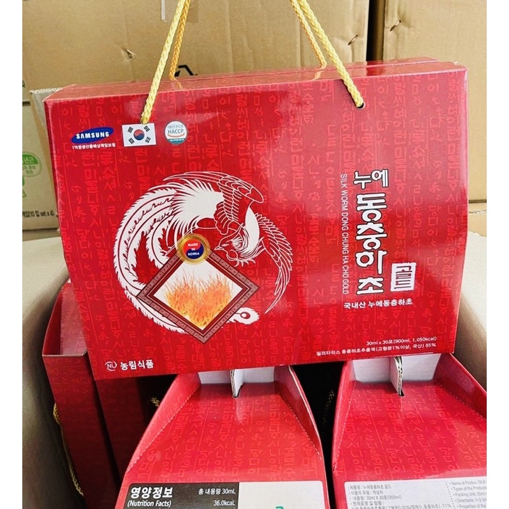 Nước Đông trùng Hạ thảo quai xách Hàn Quốc, Hộp 30 gói