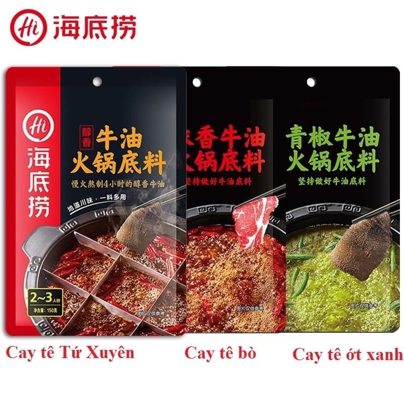 Gói gia vị nấu lẩu Haidilao tại nhà  . Nước Lẩu Đóng Gói Haidilao 210gram - nhiều vị để lựa chọn .