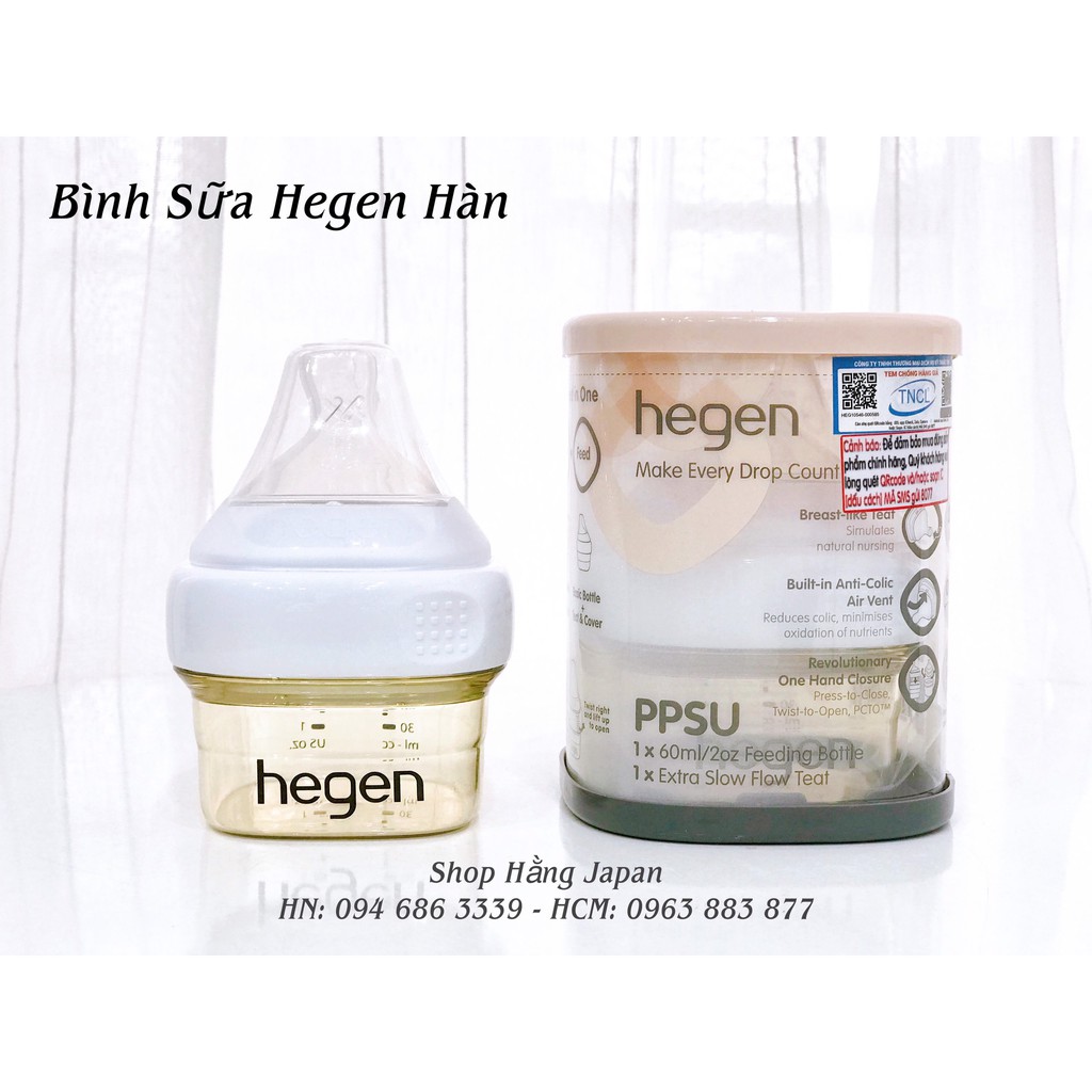Bình sữa Hegen 60ml/150ml/240ml/330ml và phụ kiện