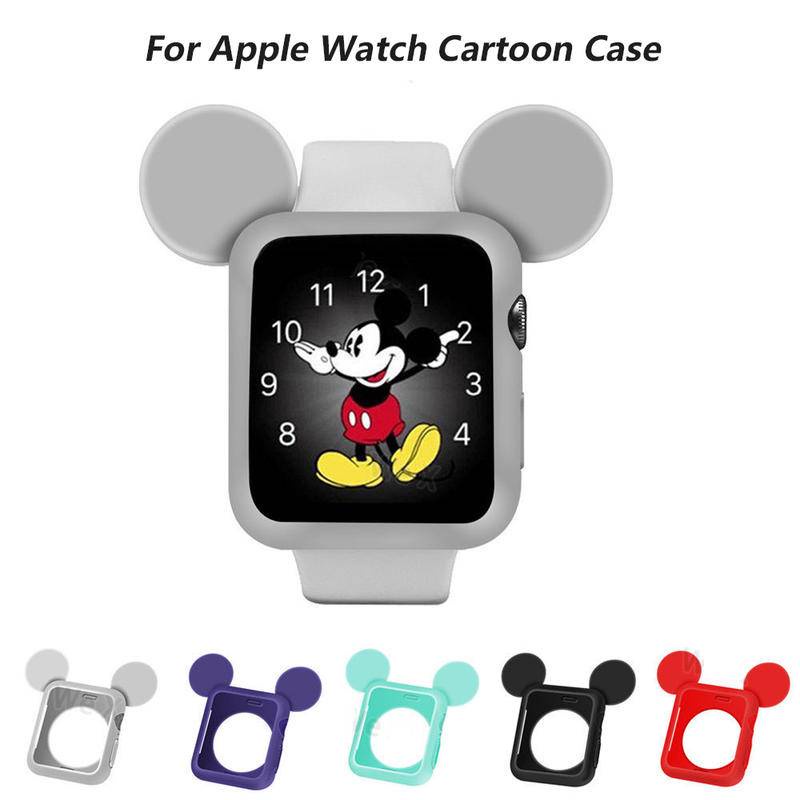 Ốp Bảo Vệ Bằng Silicone Hình Chuột Mickey Disney Cho Apple watch Series 5 4 3 2 1 44mm 40mm 38mm 42mm