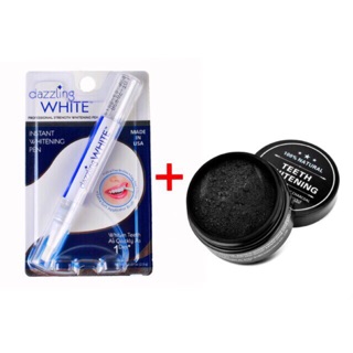 Combo bút Dazzling White USA + bột than tre tẩy trắng răng Teeth Whitening