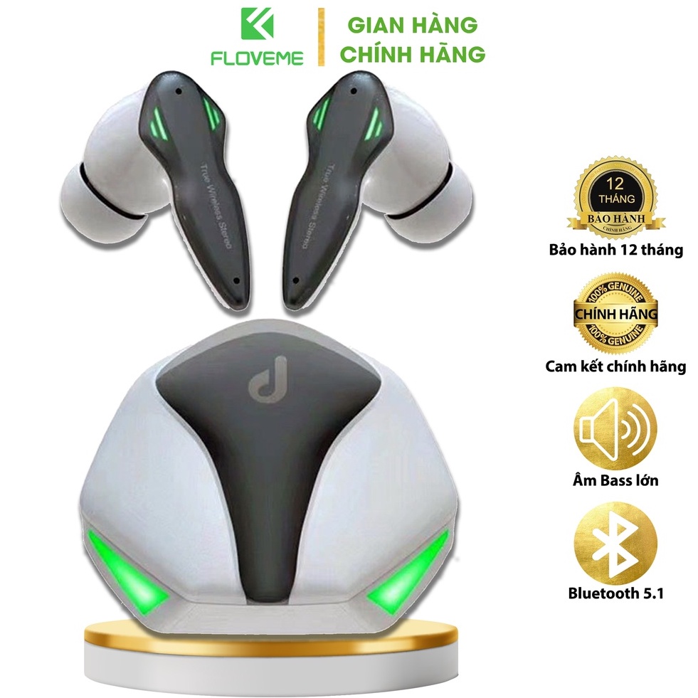 Tai nghe chơi game Bluetooth Gaming Floveme PK86  - Không dây có mic với độ trễ cực thấp - Pin Cực Trâu