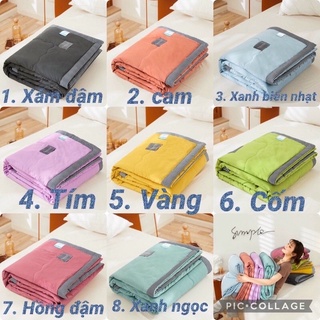 [Có ảnh thật ]Chăn đũi muji hè thu kẻ  trơn, chăn zara mẫu mới nhập khẩu Kèm Túi Zip ( size 2mx2m3 )