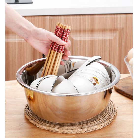 Tô trộn bột inox 304 đế bằng loại dày