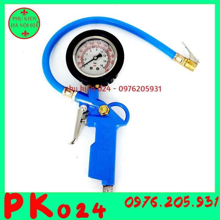 Tay Bơm Lốp Xe Có Đồng Hồ Đo Bằng Dầu Teng Hui Tay Cầm Dạng Súng