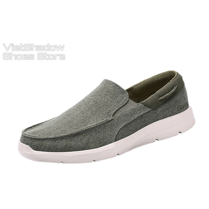 Slip on nam - Giày lười vải nam siêu nhẹ -  Đế giày bằng EVA êm nhẹ, mũ giày bằng vải thô 4 màu tuyệt đẹp - Mã sp 8080