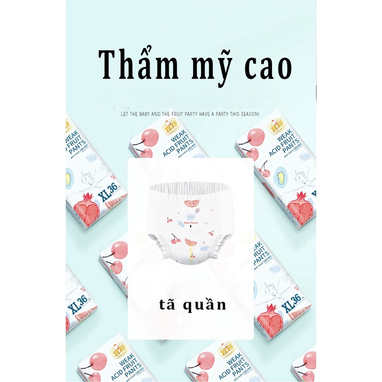Tã quần Yiying Trái cây axit yếu tã L38/XL36/XXL34/XXXL32 tã bỉm quần dán sơ sinh tã em bé