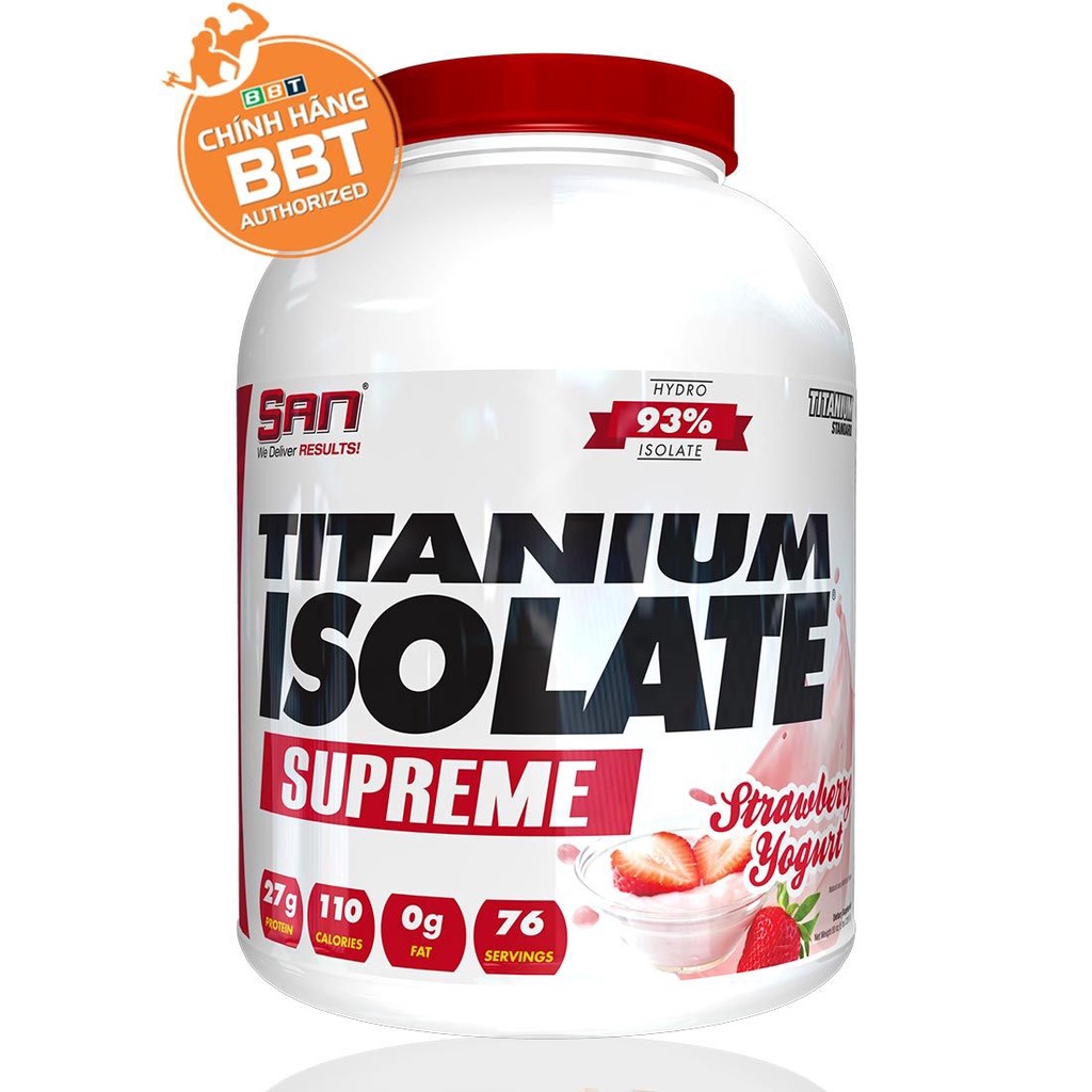 SAN TITANIUM ISOLATE - Whey Tăng cơ 100% Isolate Hydrolyzed 76 lần dùng - chính hãng BBT