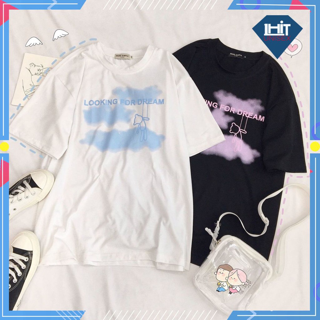 Áo Thun Tay Lỡ LOOKING FOR DREAM Form Rộng Ulzzang Unisex (Ảnh Thật)