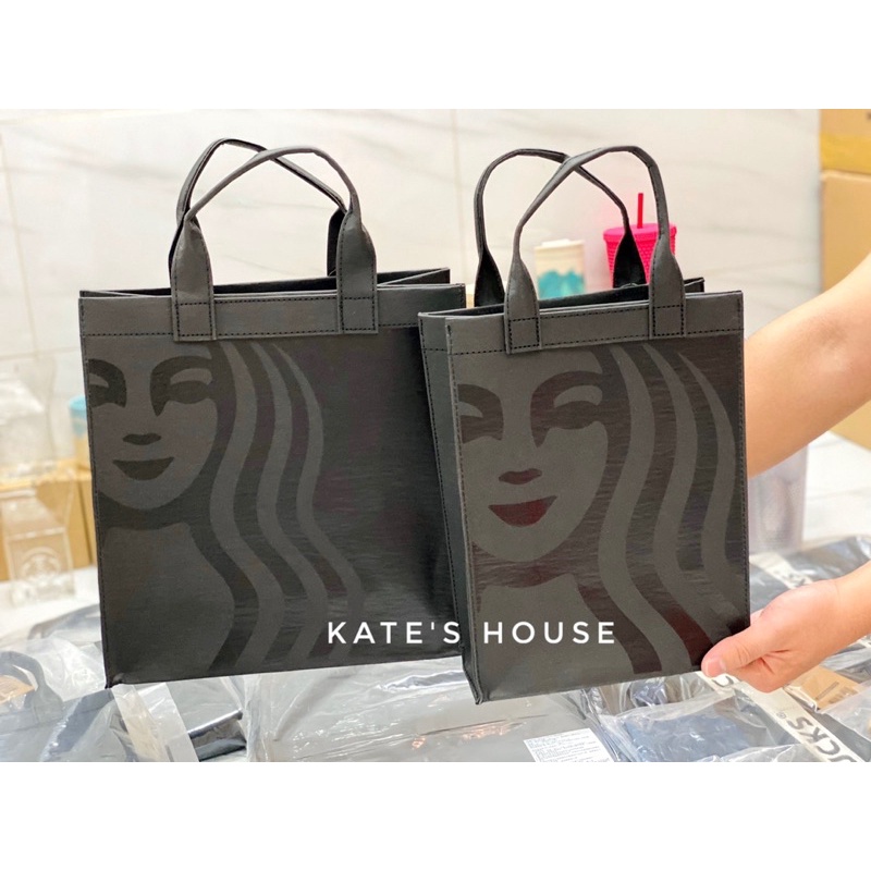 Túi xách Starbucks Taiwan, chất liệu da bò giấy -