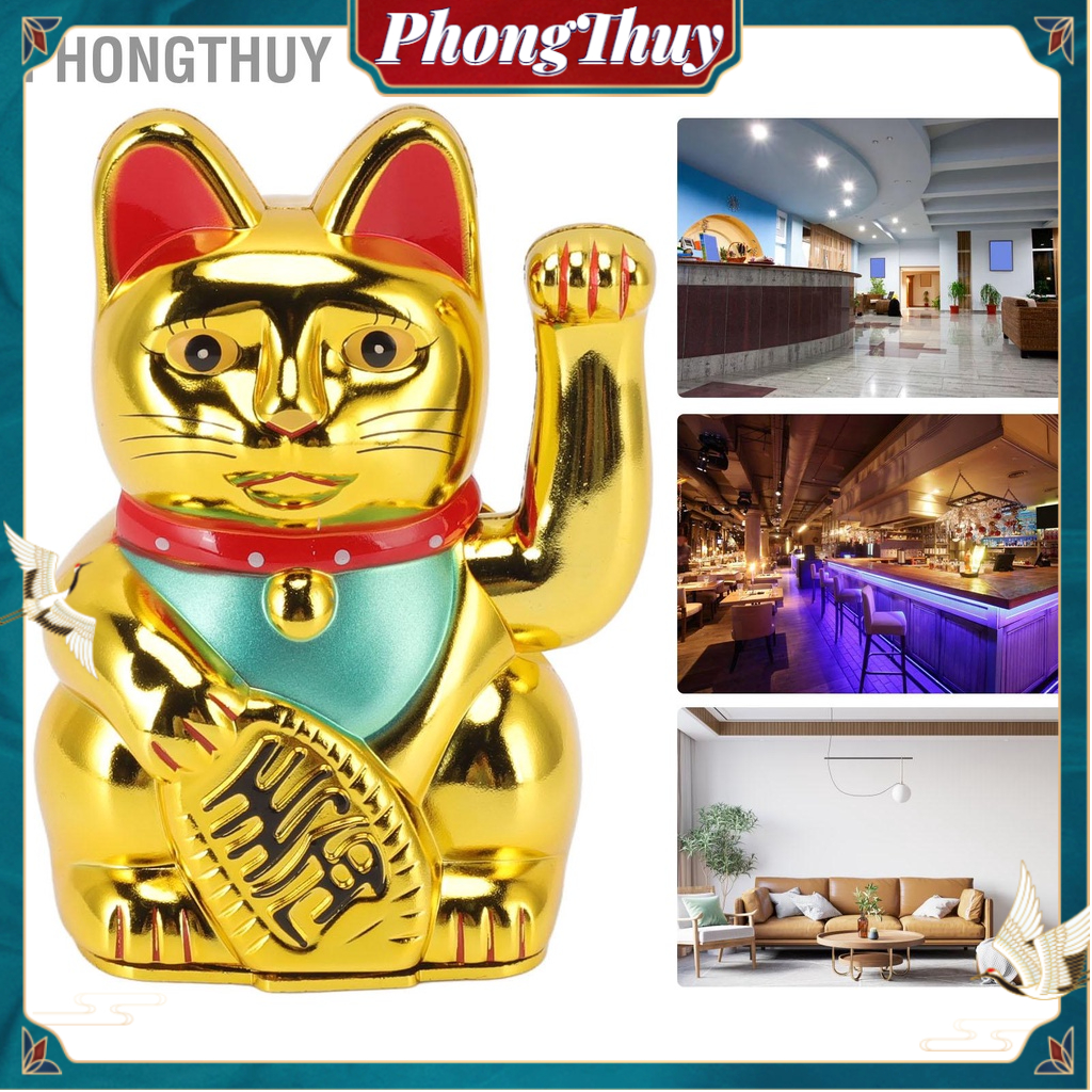 Mèo Thần Tài Vẫy Tay Chạy Bằng Pin Mang Lại May Mắn Tài Lộc Cho Gia đình Nhà Hàng Khách Sạn