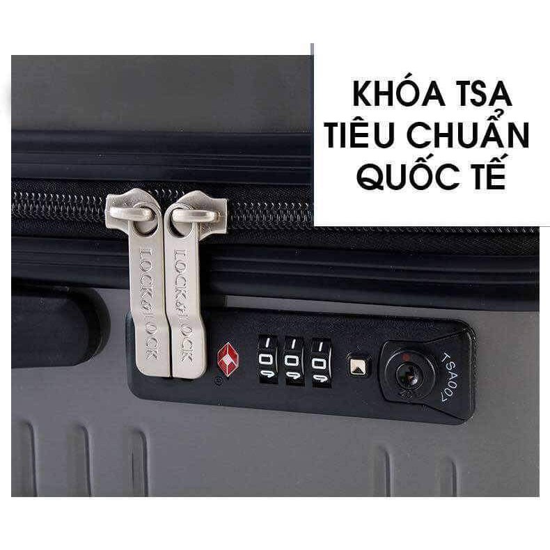 Xả kho giá shock!Vali cao cấp LocknLock 20inh hàng chính hãng có khóa TSA màu ghi LTZ930GRY