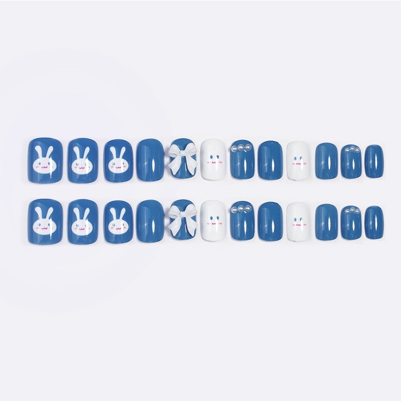 Set 24 móng giả N398 đính đá cao cấp ( Tặng kèm keo và dũa )