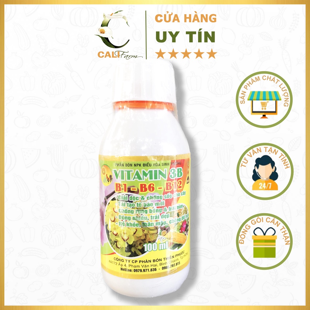 Phân Bón VITAMIN 3B chứa 3 loại vitamin B1-B6-B12 rất tốt cho Lan, Hoa Kiểng 100ml