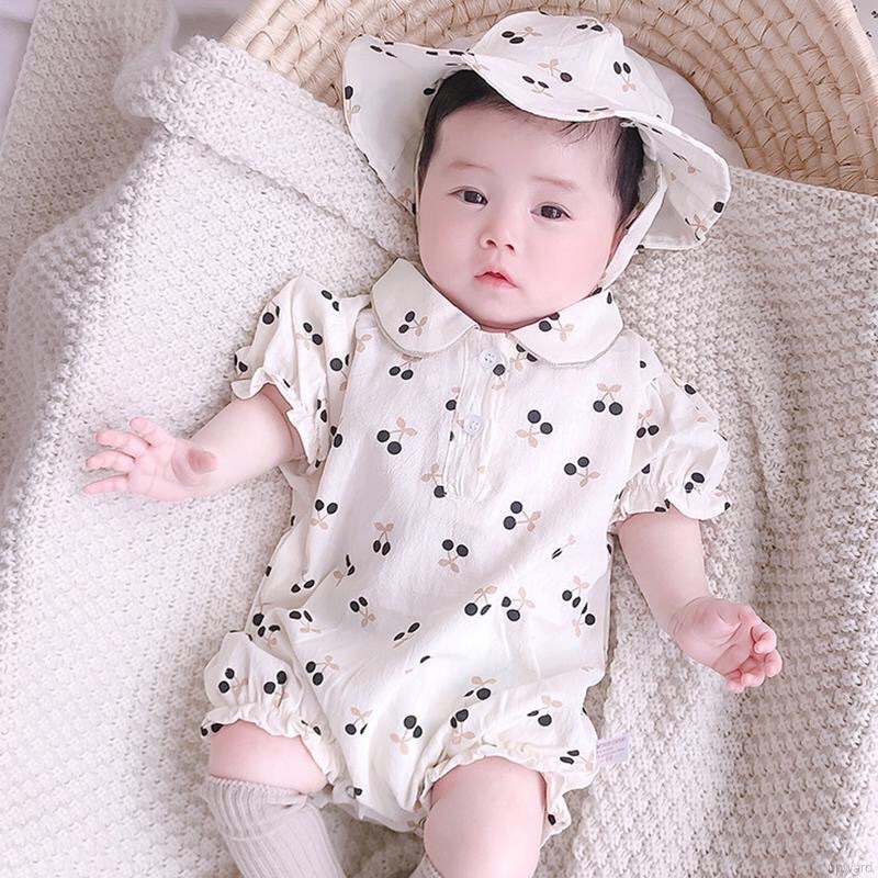 - Bộ body liền thân tay ngắn hoa nhí + Mũ cho bé gái ❣️ Mặc cực xinh, sang chảnh