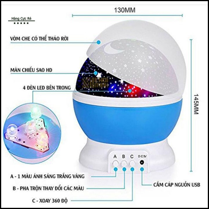 💕FREESHIP💕 Đèn Led Xoay Hình Ngôi Sao, Trang Trí Phòng Ngủ,Noel, Trang Trí Tết, Siêu Đẹp, Chạy Pin Siêu Tiện Dụng