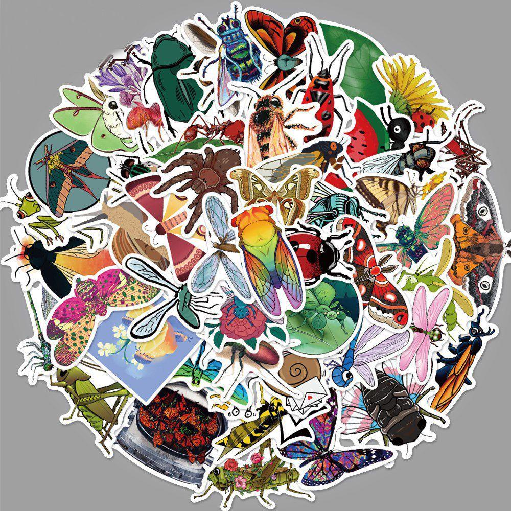 AUGUSTINA Miếng Dán Hình Côn Trùng Hoạt Hình Đa Năng Trang Trí Xe Hơi / Guitar / Ván Trượt