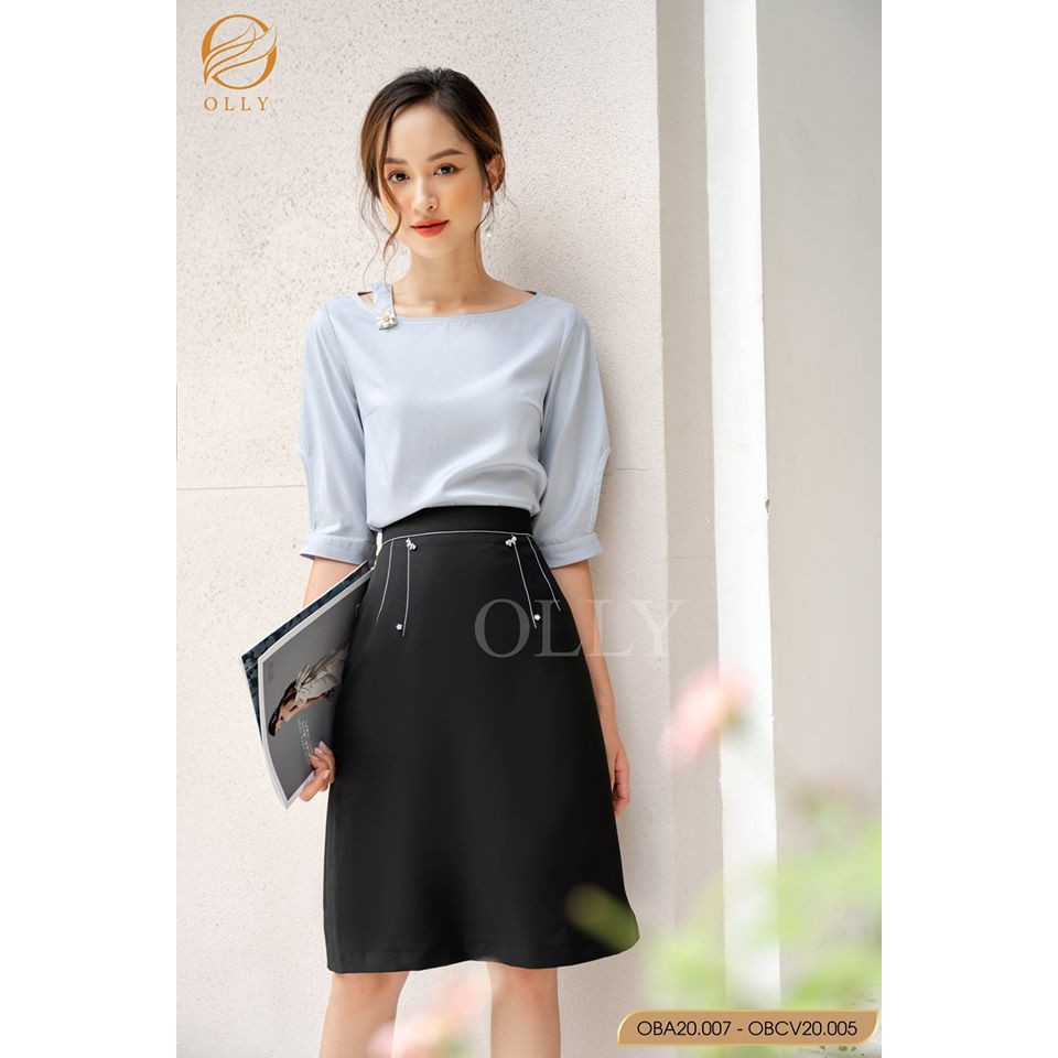 [Mã WABRLOW5 giảm 15% đơn 300K] Chân váy A đính nơ_OLLY_OBCV20.005 | BigBuy360 - bigbuy360.vn