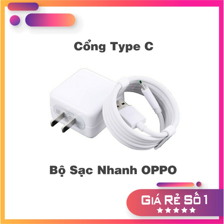 Bộ Sạc Nhanh Oppo Find X ⚡ CHÍNH HÃNG ⚡Cổng kết nối: Type C / USB-C| Hỗ Trợ VOOC Type-C như: Find X, R17 Pro/  R17 Serie
