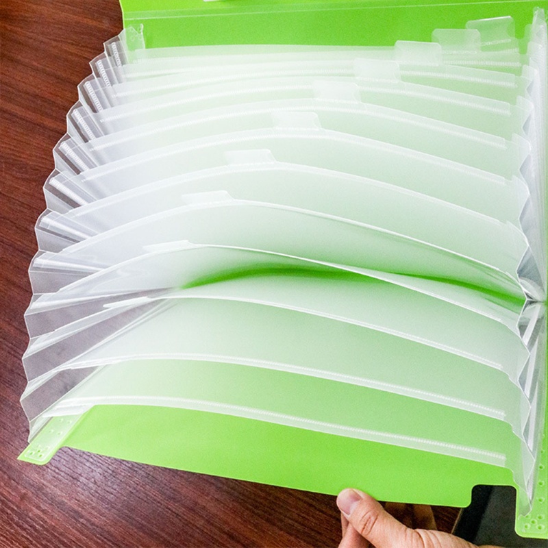 Bìa Đựng Tài Liệu Khổ A4 13 Ngăn Chống Thấm Nước Kèm 2 Chỉ Dính Tiện Dụng