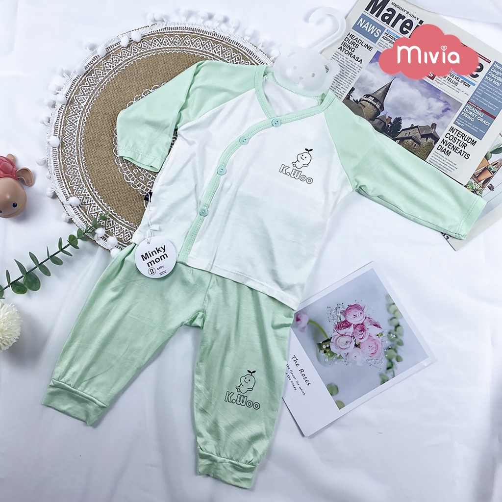 Bộ thun lạnh cho bé, bộ sơ sinh dài tay, loại đẹp, style Hàn Quốc