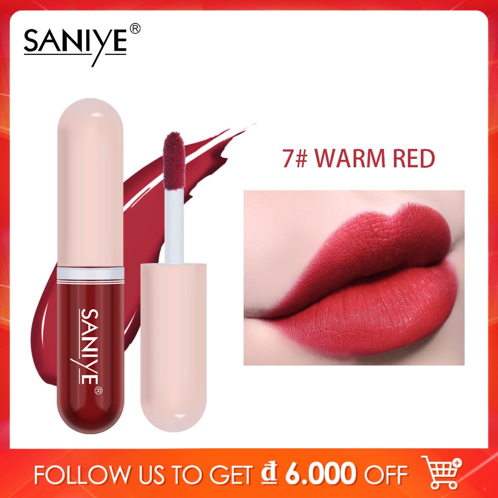 [Hàng mới về] Son kem Saniye dưỡng ẩm môi không dính chống nước 12 màu tùy chọn