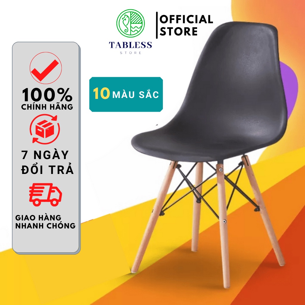 ¤☍Ghế Làm Việc Eames Chân Gỗ Sồi Đan Sắt Dành Cho Phòng Ăn,Phòng Khách,Cafe,Văn ,Học tập , Gaming -TABLESS STORE