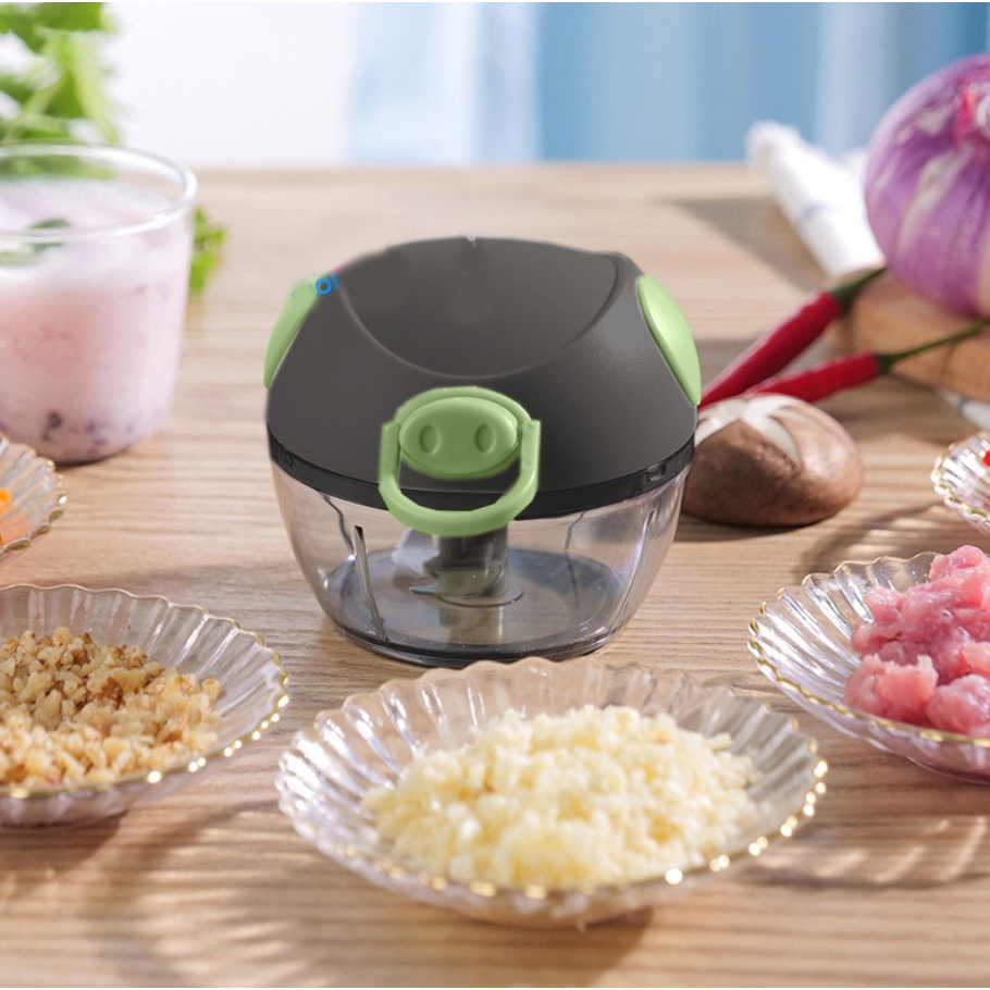 Cối Xay Máy Xay Tỏi Ớt Cầm Tay Băm Thịt, Dụng Cụ Xay Đồ Ăn Dặm Mini Hình Con Heo