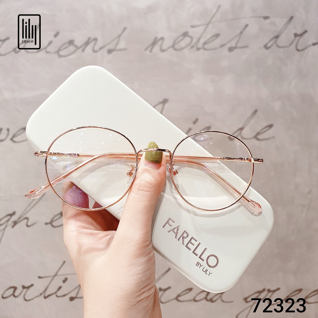  Gọng kính cận nam nữ Lilyeyewear mắt tròn, chất liệu kim loại nhẹ nhàng thanh mảnh 72323