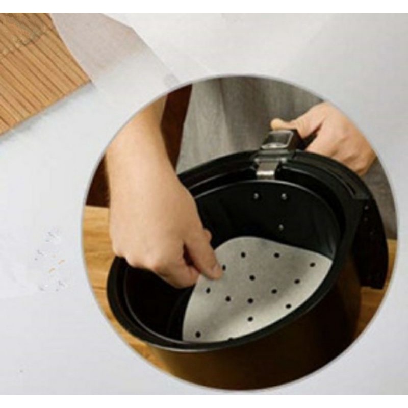 Túi 100 Giấy Nến Đục Lỗ Lót Nồi Chiên Ko Dầu