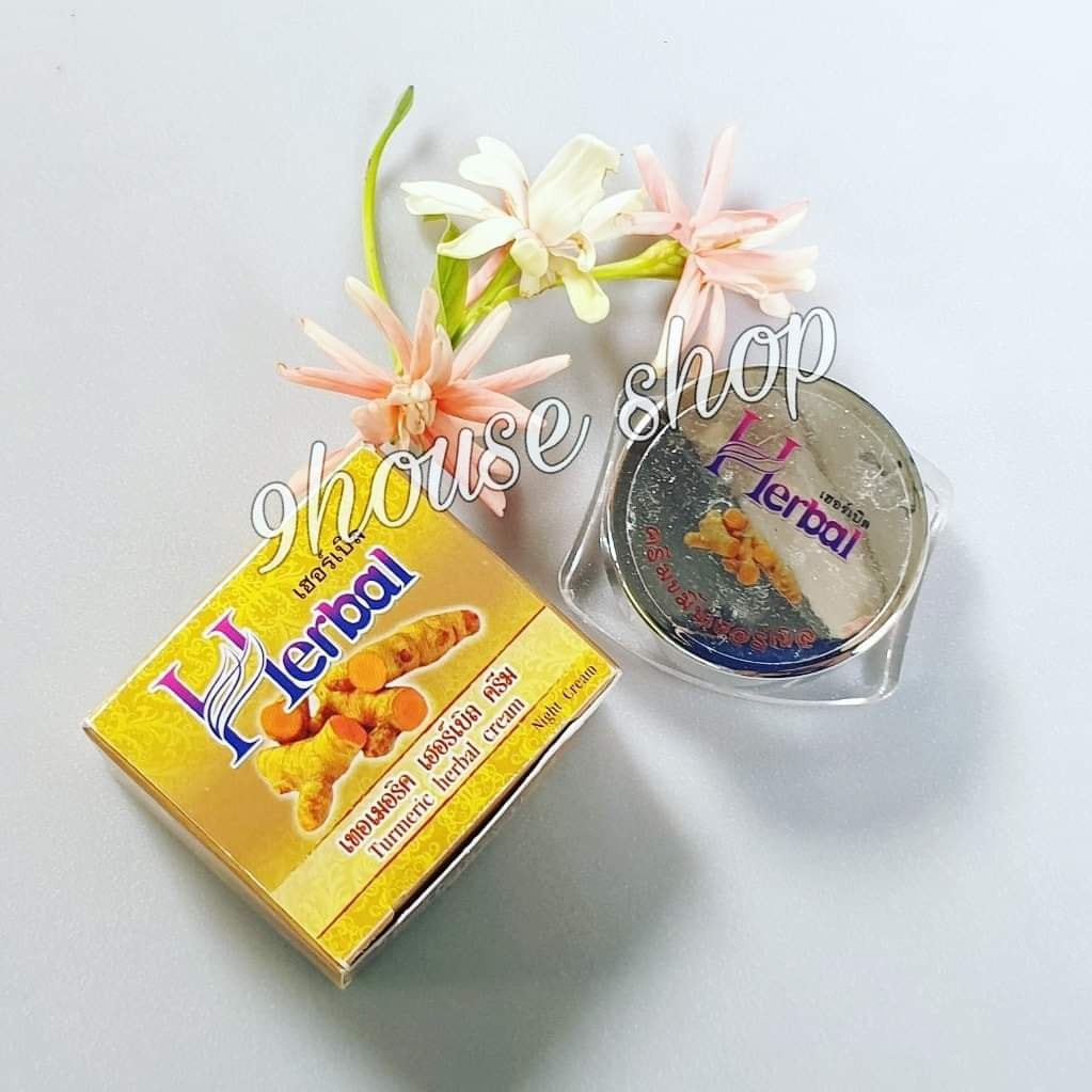 (Hộp Vàng) 01 Hủ Kem Nghệ VÀNG Herbal Curcumin Cream 5gram Thái Lan