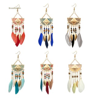 Bông tai lông vũ thời trang Boho