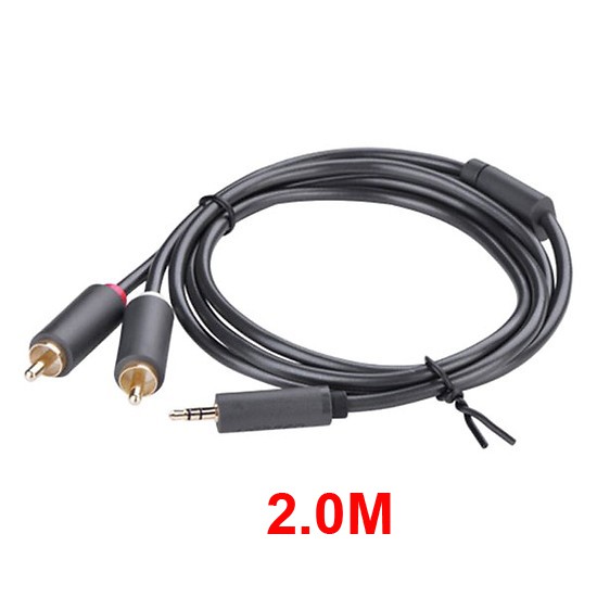 Cáp chuyển 3.5mm 2M sang 2 đầu hoa sen RCA chính hãng Ugreen 10510