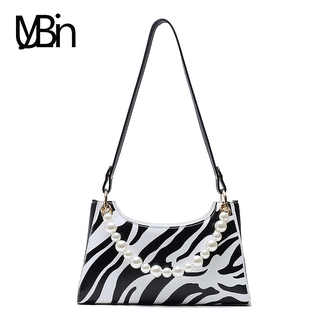 Túi đeo nữ BUYLIN chất liệu da trang trí hạt ngọc trai thời trang cá tính