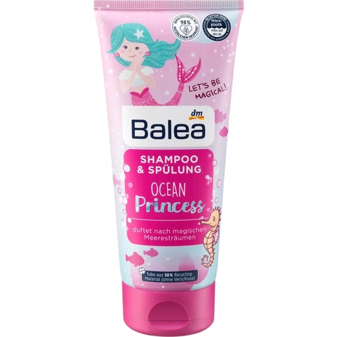 Tron bộ sữa tắm, dầu gội xả, xịt dưỡng tóc, son dưỡng Balea Little Princess cho bé gái