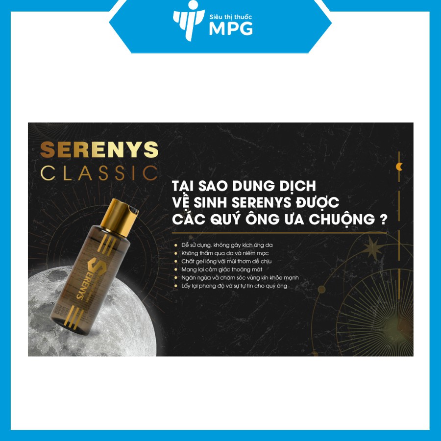 Dung dịch vệ sinh nam Serenys CHÍNH HÃNG khử mùi vùng kín, an toàn, không kích ứng da, cân bằng độ ẩm 100ml