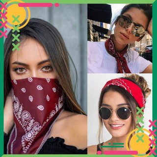 Khăn vuông bandana streetwear in họa tiết đơn giản nhiều màu tùy chọn