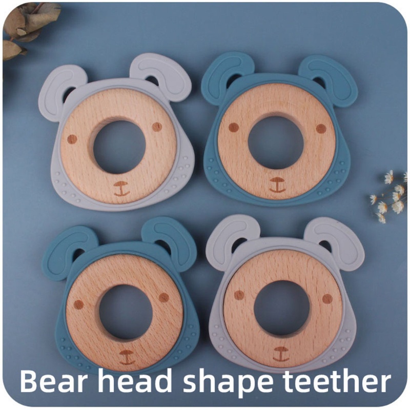 Đồ Chơi Ngậm Nướu Hình Gấu Hoạt Hình Bằng Silicon Cho Bé