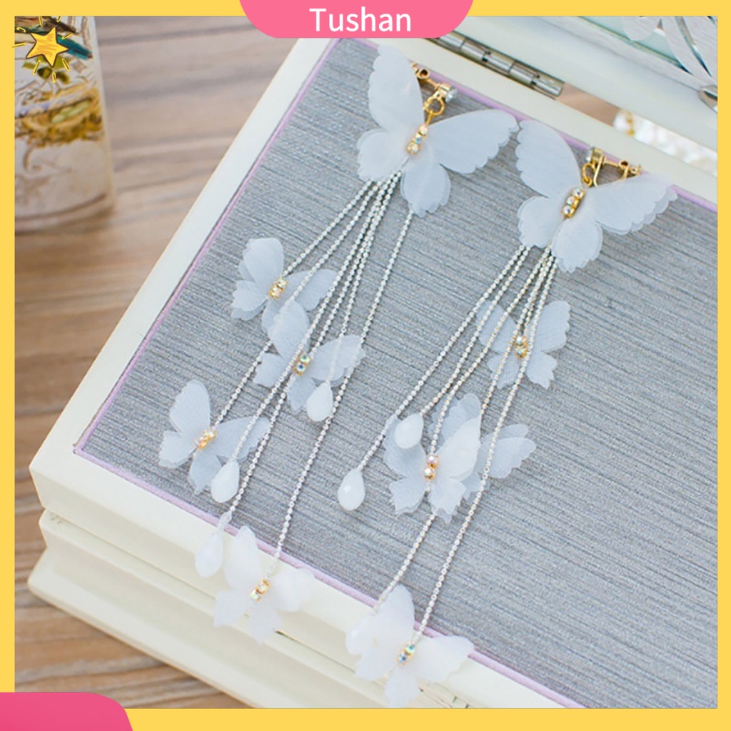 Cặp khuyên tai dài hình đàn bướm độc đáo đẹp mắt cho nữ