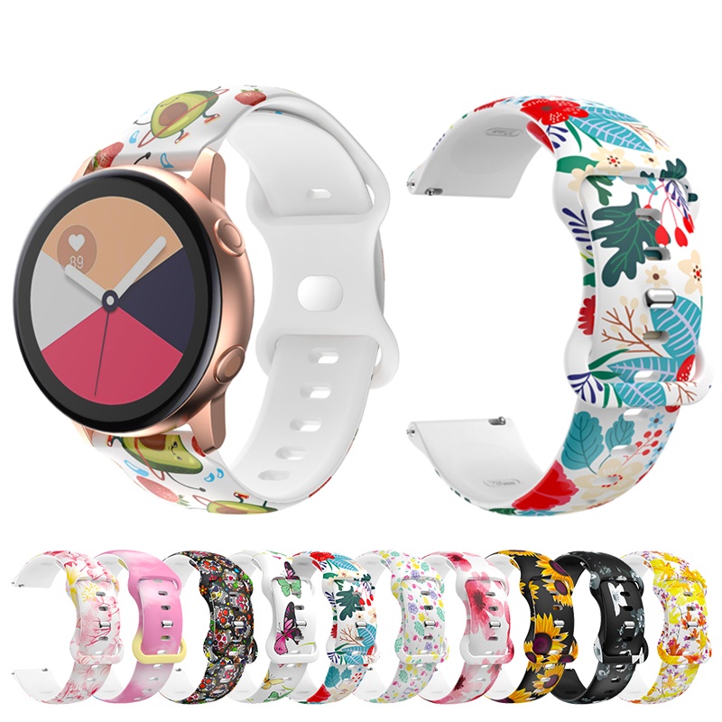 Dây Đeo Silicon 20mm 22mm In Họa Tiết Độc Đáo Thời Trang Cho Đồng Hồ Thông Minh Galaxy Watch5 4 3 S3 Active 2 Smart Watch Starp Amazfit Bip 3 Pro GTS GTR
