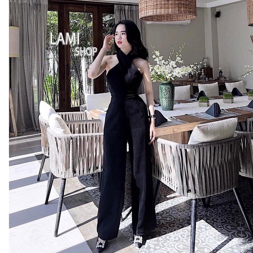 jumpsuit nữ sang chảnh umi cổ chéo thời trang nữ thiết kế sang trọng năng động tôn dáng