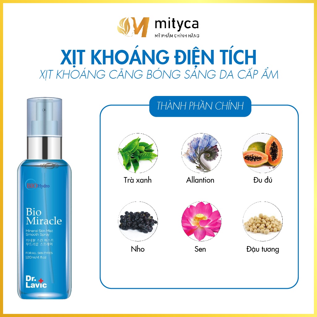 Xịt Khoáng Nước Dưỡng Ẫm Dưỡng Da Cho Da Dầu Mụn Dr.Lavic Bio Miracle 120ml MITYCA | BigBuy360 - bigbuy360.vn
