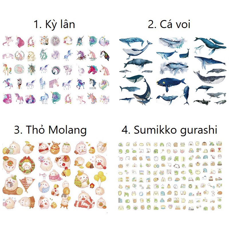 Set 3 tờ sticker trang trí ST03