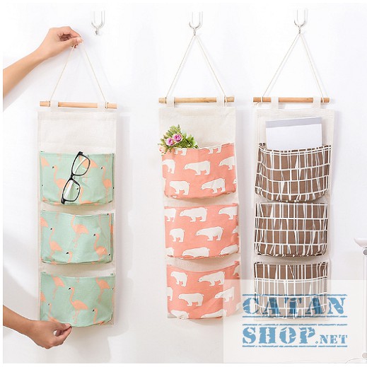 ❤️Túi đựng đồ 8 ngăn❤️ treo tường tiết kiệm diện tích, túi vải canvas bền đẹp đa năng tiện lợi - ( giao màu ngẫu nhiên)