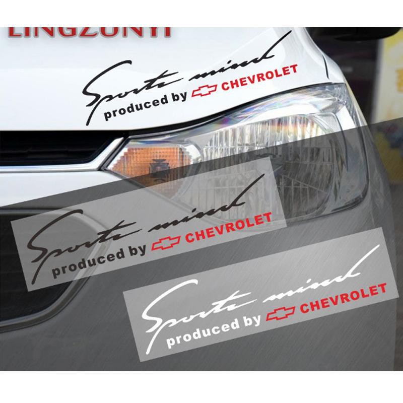 Tem chữ Sport dán trang trí oto Chevrolet (Trắng đỏ)