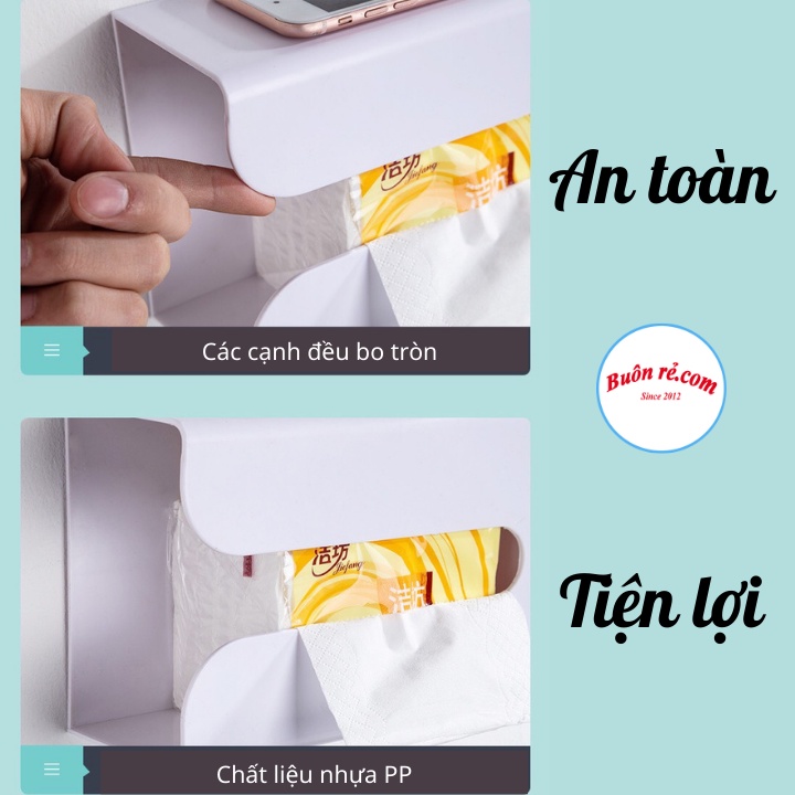 Hộp đựng khăn giấy chữ nhật dán tường nhà tắm đa năng - Hộp đựng giấy ăn dán tường nhà bếp xinh xắn Br 00784