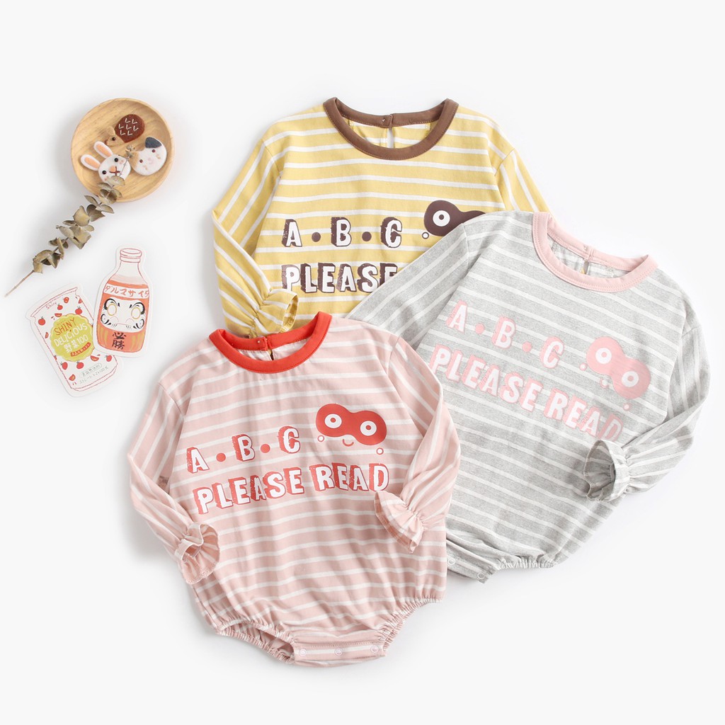 Bộ Đồ Liền Thân Sanlutoz Cotton Dành Cho Bé Thiết Kế Kiểu Hoạt Hình Kẻ Sọc Với 3 Màu Tuỳ Chọn