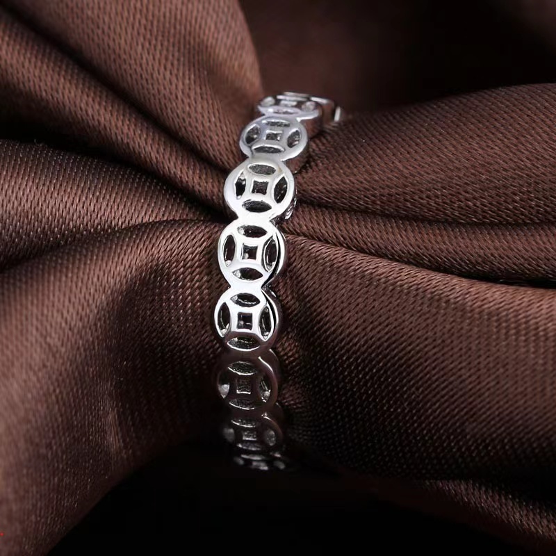 Nhẫn Bạc Ý Kim Tiền May Mắn