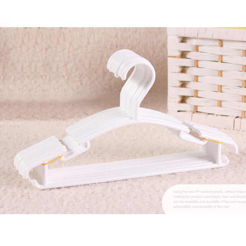 Set 10 móc nhựa treo quần áo em bé tiết kiệm không gian chống trượt