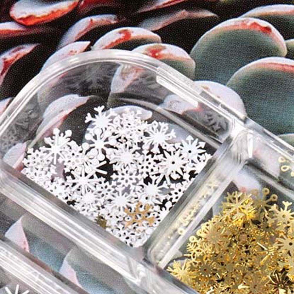 Hộp Phụ Kiện Trang Trí Móng Tay Hình Trái Tim / Trăng / Sao / Bông Tuyết Phong Cách Giáng Sinh